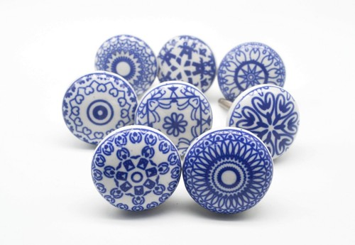 Blue knobs vintage shabby - blue,