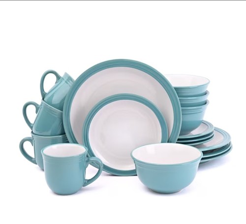 Piece dinner set teal - piece,