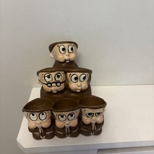 Vintage Old Monks monk friar tuck 6 Egg  Holder Quirky Kitchenalia storage kitch