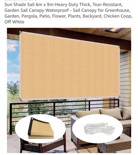 Sun shade sail 9m - sun, 6m