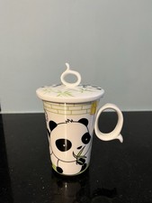 Cute Mug With Lid With Two Baby Pandas Eating Bamboo Never Used