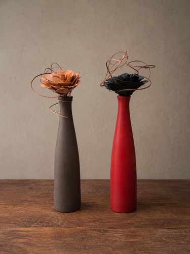 Decorative flower vases pair - vases,
