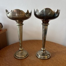 Pair of Tall WEIGHTED SILVER