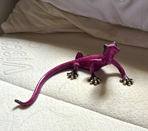 Purple glitter resin lizard - glitter,