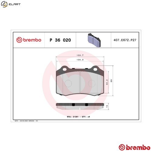 Brake pad set disc - p, 36
