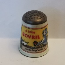 Vintage Sterling Silver Enameled Thimble Advertising Bovril