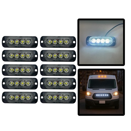 10x 12v 24v white - 10x, flush