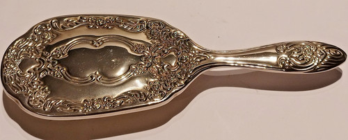Silver plated ornate hairbrush - silver,