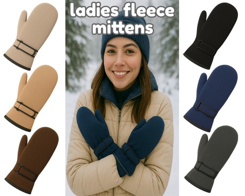 Ladies womens fleece mittens - ladies,