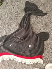 Baby Shark Shark Tale Baby Blanket Wrap. Knitted. 