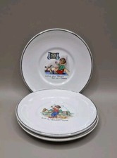 Vintage Child's  Miniature Plates Set Of 3 Nursery Rhyme Ware 