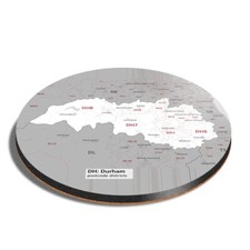 Round MDF Coaster Durham District #55532