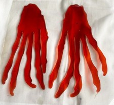 Gel Stickers Dripping Bloody Claw Hands x2 Halloween Window Stickers Decoration