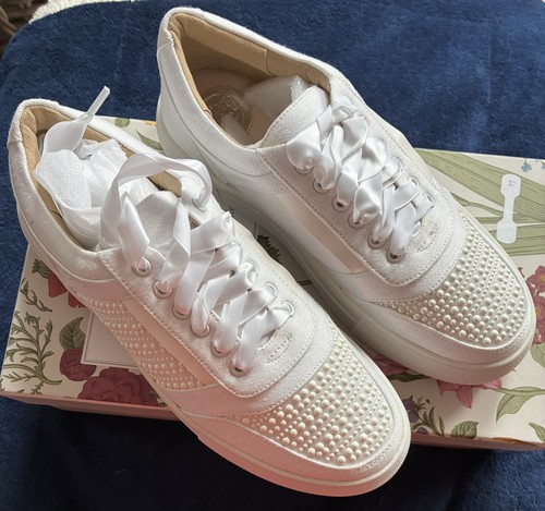 Bridal ivory enza trainers - ivory,