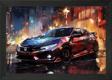 My Honda Civic Type R Framed Wall Art Poster Canvas Print Picture