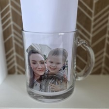 Personalised 11oz Glass Mug. Birthday Christmas Gift