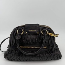 MIU MIU Black Matelassé Bowling Bag Handbag