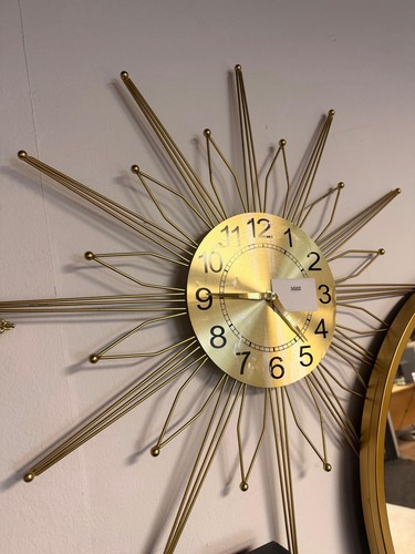 Gold sunburst wall - wall, clock
