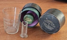 Complete Vintage Medicine Glass And Minim Measure Set.