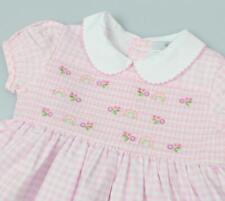 Baby Girls Pink/White Smocked