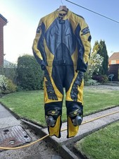 2 Piece  Leather Motorcycle Race Suit Size 38