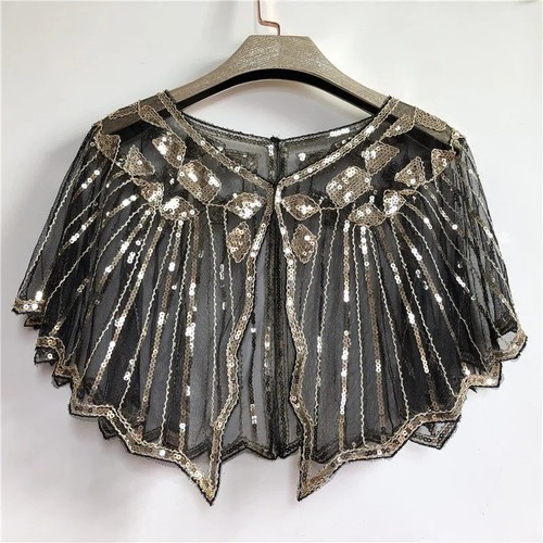 Women 1920s shawl sequin wraps - women,
