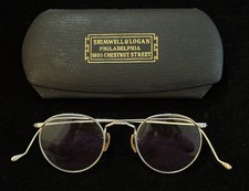 Vintage Shuron Hibo Eyeglasses & Case Etched Frames Reading Glasses