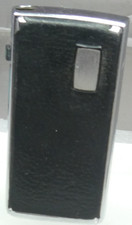 Ronson Varaflame Cigarette Lighter Black Leather & Polished Chrome