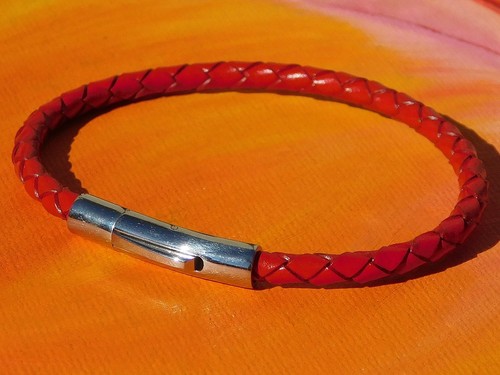 Ladies 4mm red - red, braided