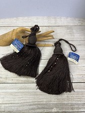 Pair Vintage Decorative Tassels, for Keys, Tie Backs, Fibatek Florence, Beaded
