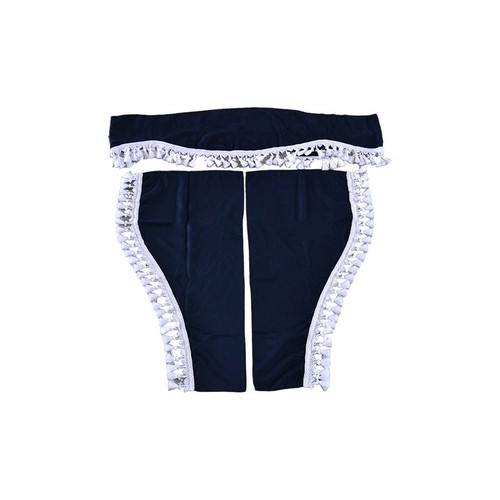 Blue truck curtains white - truck,