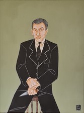 JOE MACHINE ~ 'Ronnie Kray' ~ Original Painting - 2015 STUCKIST/BILLY CHILDISH