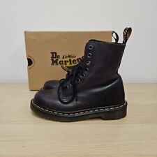 Dr Martens 1460 Pascal Dark Purple Soft Leather Ankle Boots Uk 4 Eu 37 Women's