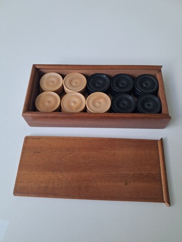 Vintage wooden draughts - draughts, /
