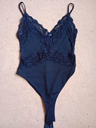 Zara black lace trim one - black,