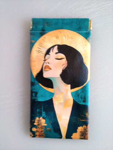 Art deco lady eyeglass pouch - eyeglass,