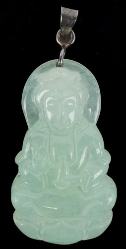 Silver and jade - stone, pendant