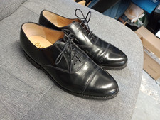 Barker English made black leather Oxford shoes size 8G