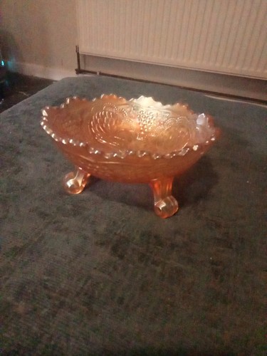 Carnival glass vintage - glass, orange