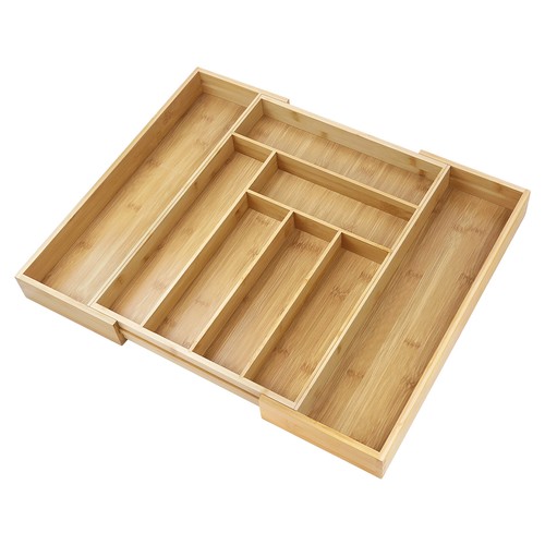 Extendable bamboo cutlery tray - extendable,