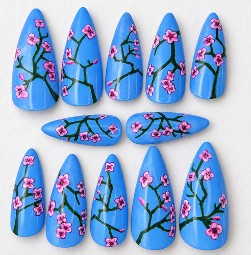 Hand painted custom press - hand, press-on