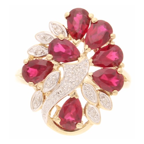 9carat yellow gold rubellite - 9carat,