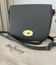 ❤️ Mulberry Small Darley Satchel Crossbody Bag, Charcoal Grey Leather