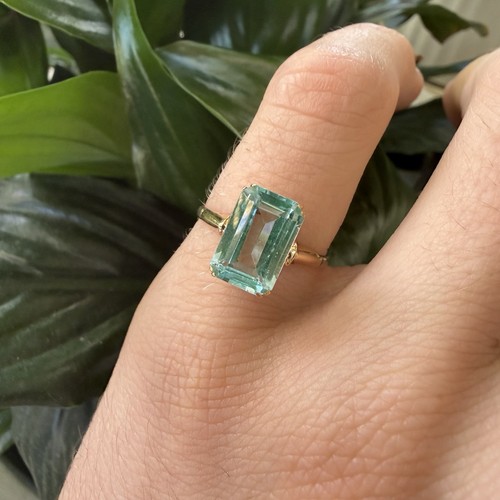 Synthetic blue spinel ring - blue,