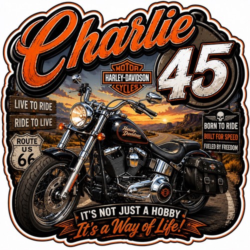 Harley davidson cake - harley, topper