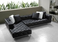 2 pc Chesterfield tufted black