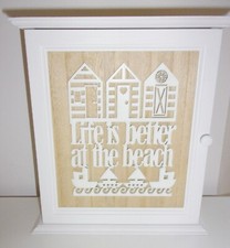 Beach Hut Wooden Key Cupboard - Made from Sustainably Sourced Wood- Free postage
