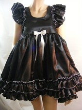french maid sissy ADULT baby dress satin babydoll negligee nightie fancy dress