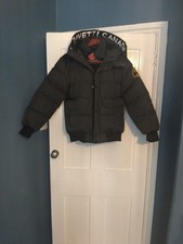 Zavetti Canada Boys Black Jacket Size 12 - 13 Years Zip Up Pockets Winter Warm