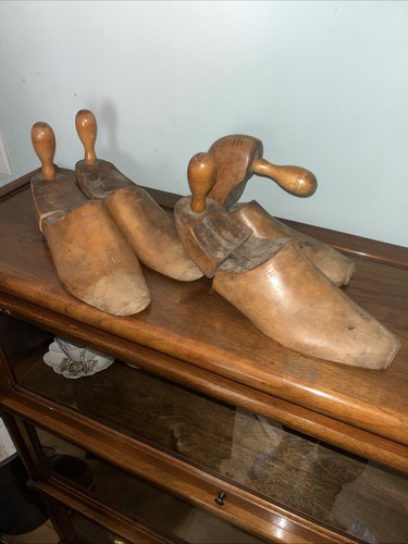 Pair wooden 1920s antique - a,